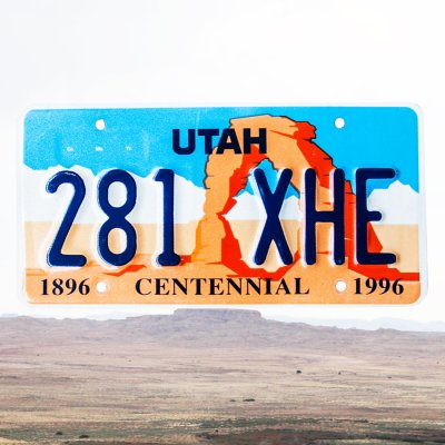 画像1: アメリカ ユタ州 ナンバープレート・ライセンスプレート/1996 UTAH CENTENNIAL Car License Plate