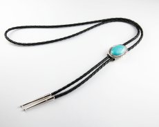 画像3: ターコイズ&シルバー ボロタイ ネイティブアメリカン ナバホ族 ハンドメイド/Navajo Turquoise&Sterling Silver Bolo Tie (3)