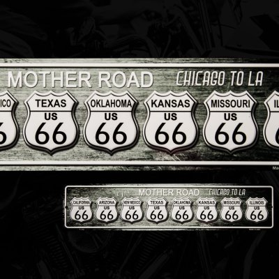 画像1: ルート66 メタルサイン シカゴからLAまで8州/Metal Sign Route 66 The MOTHER ROAD CHICAGO TO LA