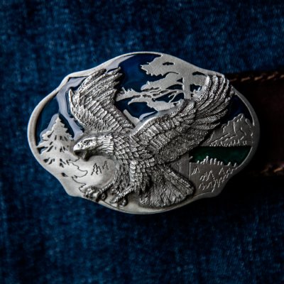 画像1: ベルト バックル フライイングイーグル＆フォレスト/Belt Buckle