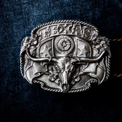 画像1: テキサス ベルト バックル/Buckle Texas Steerhead THE STATE OF TEXAS