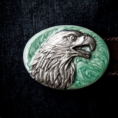 画像1: アメリカンイーグル ベルト バックル（ライトブルー）/American Eagle Belt Buckle