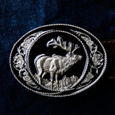 画像1: ベルト バックル エルク（ブラック）/Belt Buckle ELK (1)