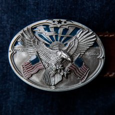 画像1: アメリカンイーグル&星条旗 ベルト バックル/American Eagle&U.S.Flag Belt Buckle (1)