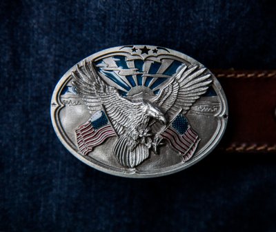 画像1: アメリカンイーグル&星条旗 ベルト バックル/American Eagle&U.S.Flag Belt Buckle