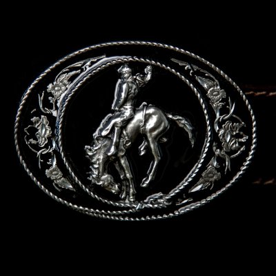 画像1: バッキング ブロンコ ベルト バックル（ブラック）/Western Belt Buckle Bucking Bronco(Black)