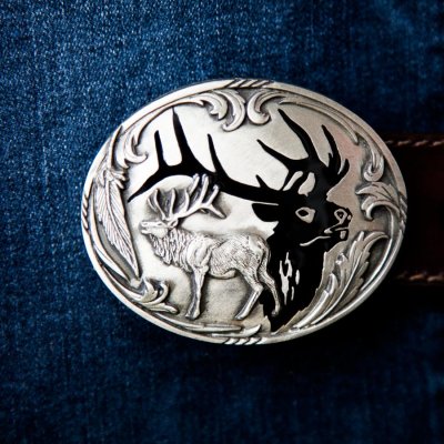 画像1: エルク ベルト バックル/Belt Buckle Elk