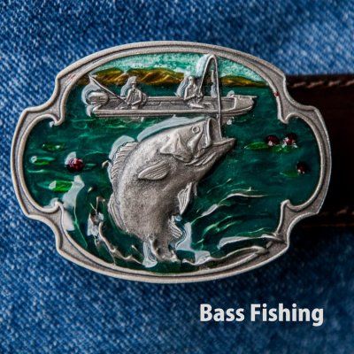 画像1: バス フィッシング ベルト バックル/Bass Fishing Belt Buckle