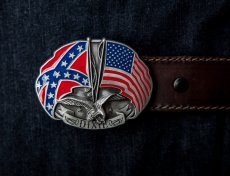 画像2: ディキシーランド（南軍旗・星条旗・アメリカンイーグル）ベルト バックル/DIXIE Belt Buckle (2)