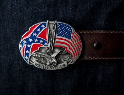 画像1: ディキシーランド（南軍旗・星条旗・アメリカンイーグル）ベルト バックル/DIXIE Belt Buckle