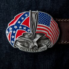 画像1: ディキシーランド（南軍旗・星条旗・アメリカンイーグル）ベルト バックル/DIXIE Belt Buckle (1)