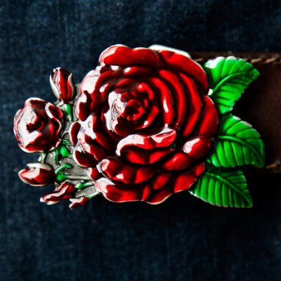 画像1: ローズ ベルト バックル/Rose Belt Buckle