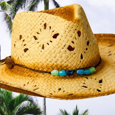 画像2: ストローハット（ナチュラル・マリンブルー）ハットサイズ調整テープつき/Western Straw Hat(Natural/Blue)