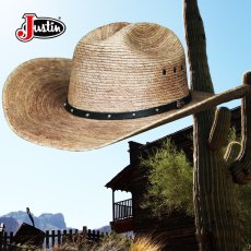 画像1: ジャスティン パームストロー カウボーイハット（ナチュラル）大きいサイズあり/Justin Western Straw Cowboy Hat(Natural) (1)