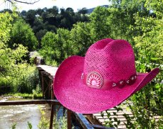 画像2: ブルハイド ウエスタン ストローハット イッチィグーニー（フクシャピンク）/Bullhide Western Straw Hat Itchygoonie(Fuchsia) (2)