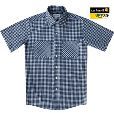 画像4: カーハート 半袖シャツ（ネイビー）/Carhartt Plaid Shortsleeve Shirt(Navy) (4)