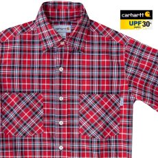 画像1: カーハート 半袖シャツ（クリムゾン・ブラック）S/Carhartt Plaid Shortsleeve Shirt(Crimson/Black) (1)