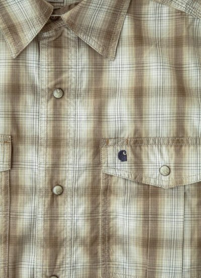 画像2: カーハート 半袖 スナップフロント シャツ（ライトブラウン）S/Carhartt Short Sleeve Shirt