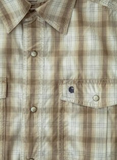 画像2: カーハート 半袖 スナップフロント シャツ（ライトブラウン）S/Carhartt Short Sleeve Shirt (2)