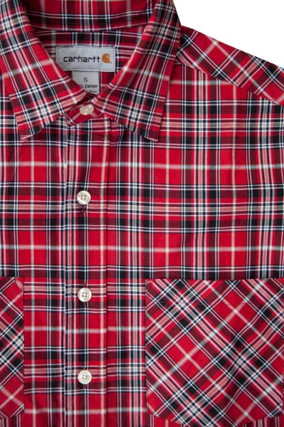 画像2: カーハート 半袖シャツ（クリムゾン・ブラック）S/Carhartt Plaid Shortsleeve Shirt(Crimson/Black)