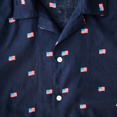 画像2: 星条旗 アロハシャツ（ネイビー）S/Short Sleeve Hawaiian Shirt(Navy) (2)