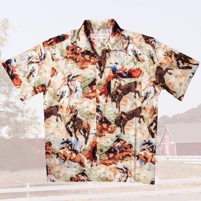 画像2: カリフォルニア トロピック USA キャンプシャツ（カウボーイ・ホース）S/California Tropic Camp Shirt