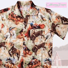 画像1: カリフォルニア トロピック USA キャンプシャツ（カウボーイ・ホース）S/California Tropic Camp Shirt (1)