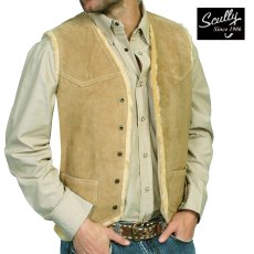 画像1: スカリー スナップフロント ボアスエード ベスト（タバコ）S/Scully Boar Suede Leather Vest(Tobacco) (1)