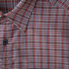 画像2: クイックシルバー 半袖 シャツ（バーガンディー・ブルー・ホワイト）/Quiksilver Tencel Plaid Shortsleeve Shirt(Burgundy/Blue/White) (2)