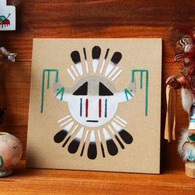 画像1: アメリカインディアン ナバホ族 サンドペイント 砂絵/Navajo Sandpainting