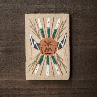 画像1: アメリカインディアン ナバホ族 サンドペイント・砂絵 マグネット/Americn Indian Navajo Sandpainting Magnet