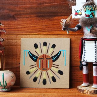 ナバホインディアンの砂絵 Navajo Sandpainting/ナバホ族伝統工芸サンドペイント＜ファザー