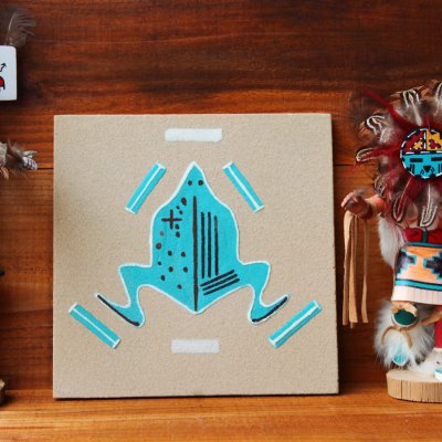 画像1: ナバホ インディアン ハンドメイド サンドペイント 砂絵/Americn Indian Navajo Sandpainting