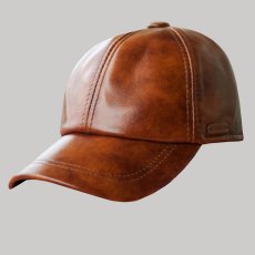 画像1: レザーキャップ（ディストレス ブラウン）/Leather Cap(Distressed Brown) (1)