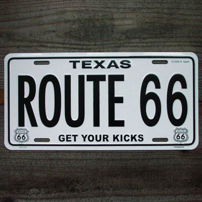 画像1: ルート66 ライセンスプレート テキサス/Texas Route 66 License Plate