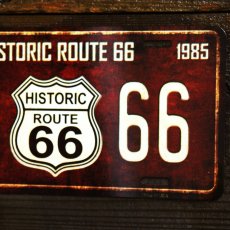 画像2: ヒストリックルート66 ライセンスプレート（ブラウン）/License Plate Historic Route 66(Brown) (2)