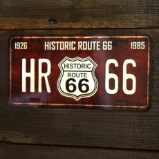 画像1: ヒストリックルート66 ライセンスプレート（ブラウン）/License Plate Historic Route 66(Brown) (1)