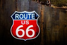 画像2: アメリカン ハイウェイ ルート66 メタルサイン/Metal Sign Route 66  (2)