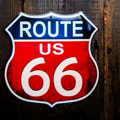 画像1: アメリカン ハイウェイ ルート66 メタルサイン/Metal Sign Route 66 