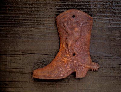 画像2: ラストアイアン ウエスタン ウォールデコ（ウエスタンブーツ）/Iron Wall Decor(Rust Western Boot)