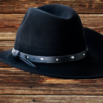 画像3: スタッズ ブラックハットバンド シェイパブルブリム ウール ウエスタンハット（モス）/Western Wool Hat(Moss)