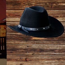 画像3: スタッズ ブラックハットバンド シェイパブルブリム ウール ウエスタンハット（モス）/Western Wool Hat(Moss) (3)