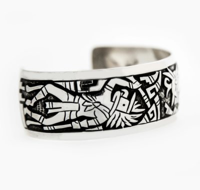 画像3: アメリカインディアン ホピ族 スターリングシルバー オーバーレイ ハンドメイド ブレスレット/Hopi Sterling Silver Overlay Bracelet