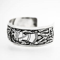 画像3: アメリカインディアン ホピ族 スターリングシルバー オーバーレイ ハンドメイド ブレスレット/Hopi Adrian Sanchez Sterling Silver Overlay Bracelet (3)