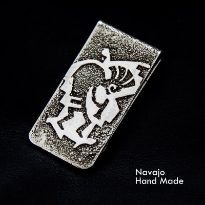 画像1: ココペリ マネークリップ・アメリカインディアン ナバホ族 ハンドメイド/Navajo Hand Made Kokopelli Money Clip