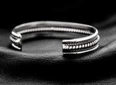 画像2: ナバホ 925 スターリングシルバー ハンドメイド ブレスレット/Navajo Sterling Silver Bracelet (2)