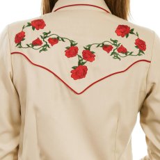 画像3: スカリー ローズ刺繍 ウエスタン シャツ（長袖/タン）/Scully Long Sleeve Western Shirt(Women's) (3)