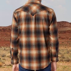 画像3: ペンドルトン  ピュアーヴァ－ジンウール ウエスタンシャツ（ブルー・ブラウンストライプ）M/Pendleton Western Shirt(Blue/Brown Stripe) (3)