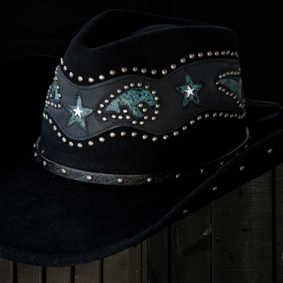 画像2: ブルハイド ウール カウボーイ ハット ワンダンス（スタッズ＆インレイ/ブラック）/Bullhide Wool Cowboy Hat(One Dance/Black)