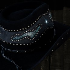 画像3: ブルハイド ウール カウボーイ ハット ワンダンス（スタッズ＆インレイ/ブラック）/Bullhide Wool Cowboy Hat(One Dance/Black) (3)